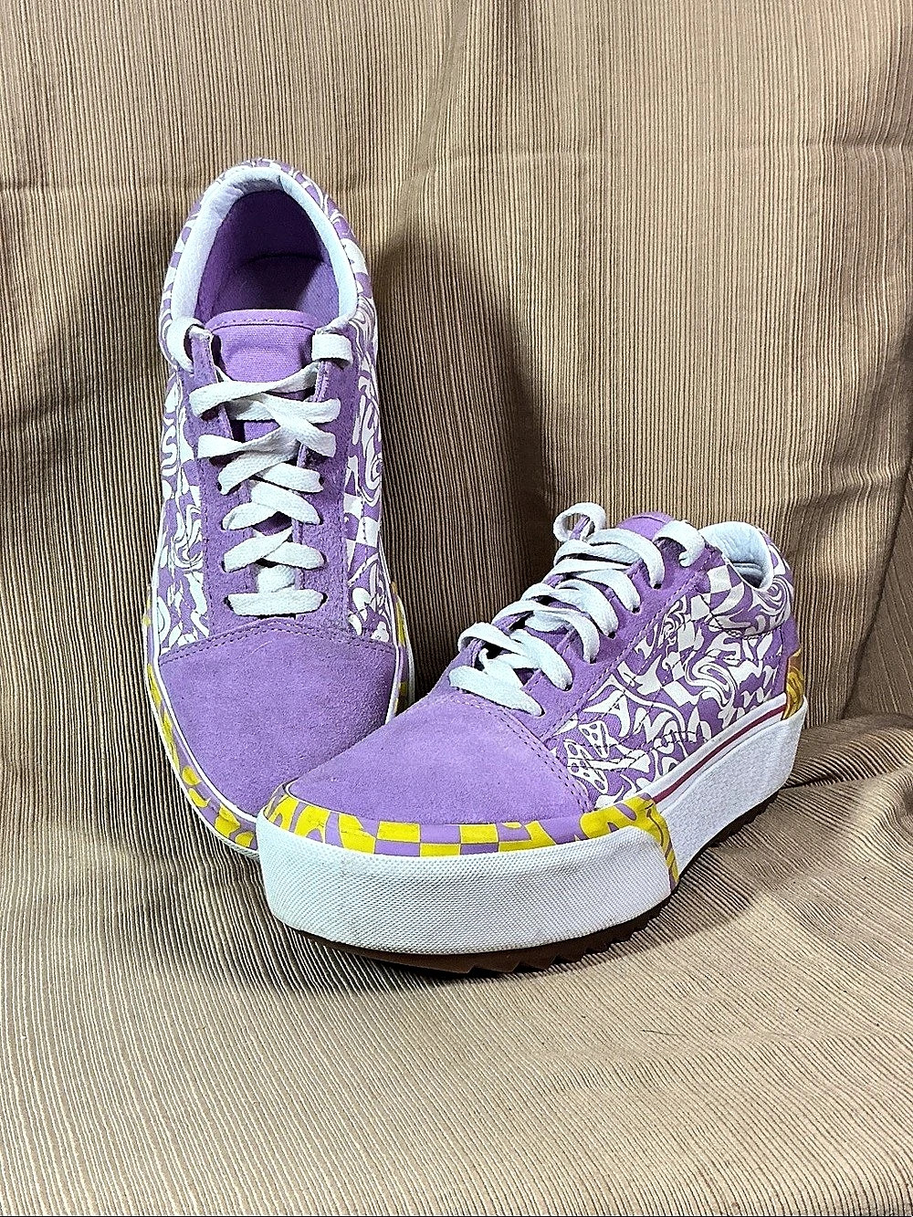 Vans Old Skool Stacked Wavy Daze Purple & Yellow Sneakers